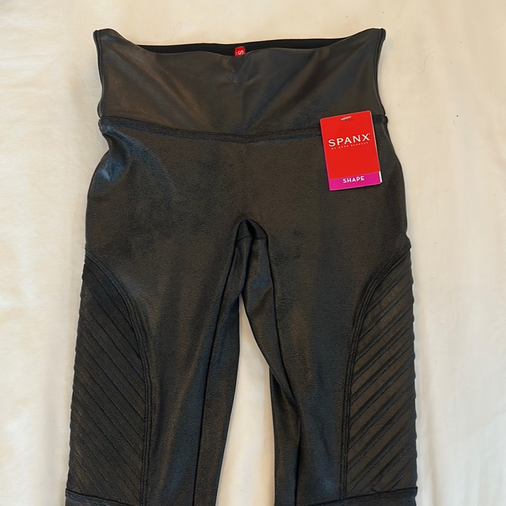 Spanx Faux Leather Moto Leggings